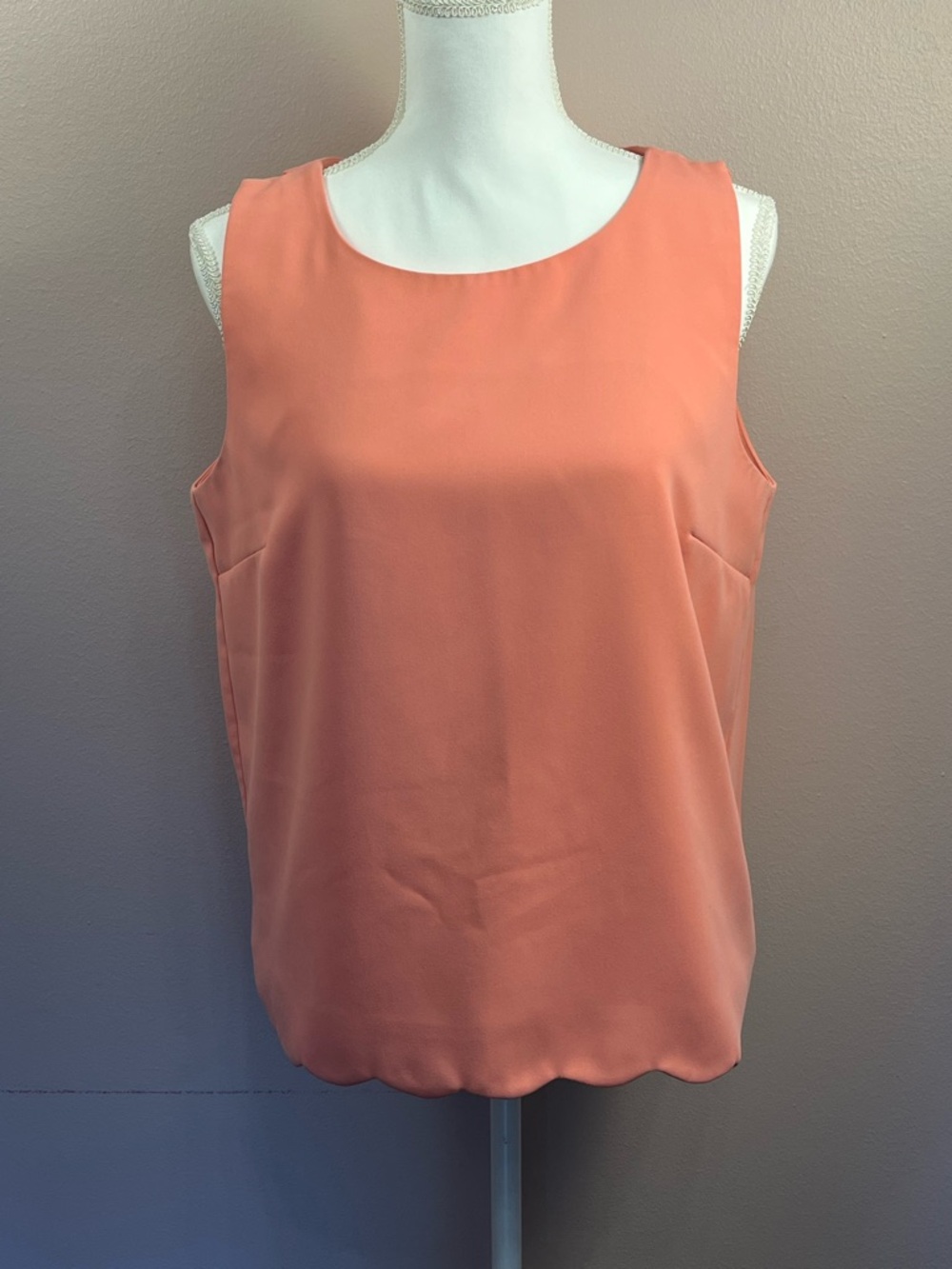 J. Crew Coral Sleeveless Scoop-Neck Sleeveless Topp